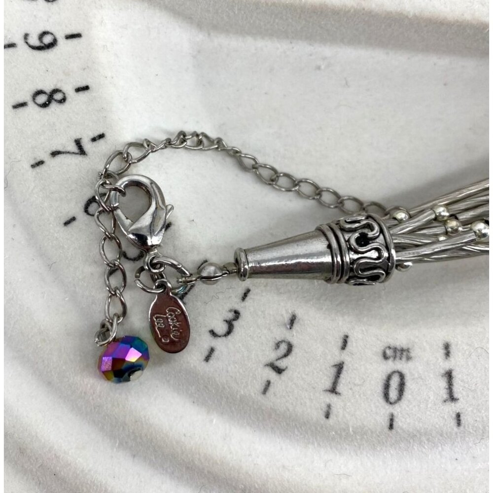 Cookie Lee Multi-Strand Beaded Necklace With Adjustable Chain & Colorful Beads V - Picture 6 of 6